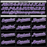 Custom Black Purple-White Bomber Full-Snap Varsity Letterman Lapel Collar Byron Jacket