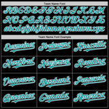 Custom Black Teal-White Bomber Full-Snap Varsity Letterman Two Tone Lapel Collar Byron Jacket