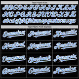 Custom Black Light Blue-White Bomber Full-Snap Varsity Letterman Two Tone Lapel Collar Byron Jacket