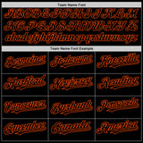 Custom Black Orange Bomber Full-Snap Varsity Letterman Two Tone Lapel Collar Byron Jacket