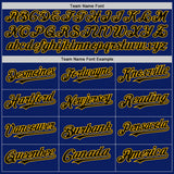 Custom Royal Black-Gold Bomber Full-Snap Varsity Letterman Hoodie Jacket