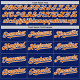 Custom Royal Texas Orange-White Bomber Full-Snap Varsity Letterman Two Tone Hoodie Jacket