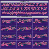 Custom Purple Pink-Kelly Green Bomber Full-Snap Varsity Letterman Two Tone Hoodie Jacket