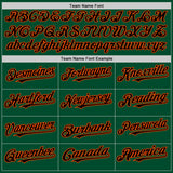 Custom Kelly Green Black-Orange Bomber Full-Snap Varsity Letterman Two Tone Hoodie Jacket