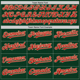 Custom Green Red-Cream Bomber Full-Snap Varsity Letterman Hoodie Jacket