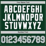 Custom Green Gray-White Bomber Full-Snap Varsity Letterman Hoodie Jacket