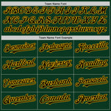 Custom Green Black-Gold Bomber Full-Snap Varsity Letterman Two Tone Hoodie Jacket