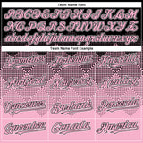 Custom Black Light Pink-White Gradient Square Shape 3D Pattern Design Bomber Full-Snap Varsity Letterman Hoodie Jacket
