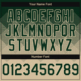 Custom Green Cream Gradient Square Shape 3D Pattern Design Bomber Full-Snap Varsity Letterman Hoodie Jacket