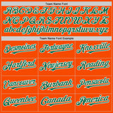 Custom Orange Kelly Green-White Bomber Full-Snap Varsity Letterman Two Tone Hoodie Jacket