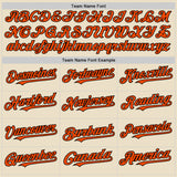 Custom Cream Orange-Black Bomber Full-Snap Varsity Letterman Two Tone Hoodie Jacket