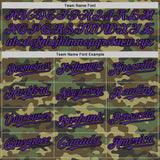Custom Camo Purple-Black Bomber Full-Snap Varsity Letterman Salute To Service Hoodie Jacket