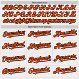 Custom White Orange-Black Bomber Full-Snap Varsity Letterman Two Tone Hoodie Jacket