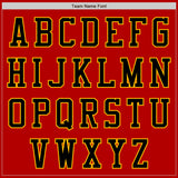 Custom Red Black-Gold Bomber Varsity Letterman Zipper Jacket