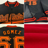 Custom Red White Bomber Varsity Letterman Zipper Jacket