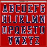 Custom Red Navy-White Bomber Varsity Letterman Two Tone Zipper Jacket