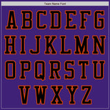 Custom Purple Black-Orange Bomber Varsity Letterman Zipper Jacket