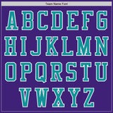 Custom Purple Teal-White Bomber Varsity Letterman Two Tone Zipper Jacket