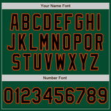 Custom Kelly Green Black-Orange Bomber Varsity Letterman Zipper Jacket