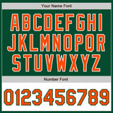 Custom Kelly Green Orange-White Bomber Varsity Letterman Two Tone Zipper Jacket
