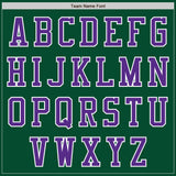 Custom Kelly Green Purple-White Bomber Varsity Letterman Two Tone Zipper Jacket