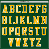 Custom Green Gold-White Bomber Varsity Letterman Two Tone Zipper Jacket