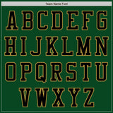 Custom Green Black-Old Gold Bomber Varsity Letterman Two Tone Zipper Jacket