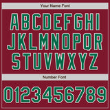 Custom Crimson Kelly Green-White Bomber Varsity Letterman Zipper Jacket