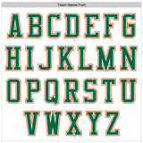 Custom White Orange-Kelly Green Bomber Varsity Letterman Two Tone Zipper Jacket