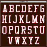 Custom Brown White-Red Bomber Varsity Letterman Two Tone Zipper Jacket