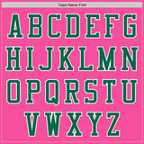 Custom Pink White-Kelly Green Bomber Varsity Letterman Two Tone Zipper Jacket