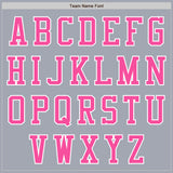 Custom Gray Pink-White Bomber Varsity Letterman Zipper Jacket