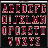 Custom Black Maroon-Cream Bomber Full-Snap Varsity Letterman Two Tone Jacket