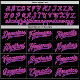 Custom Black Purple-Pink Bomber Full-Snap Varsity Letterman Jacket