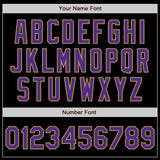 Custom Black Purple-Old Gold Bomber Full-Snap Varsity Letterman Jacket