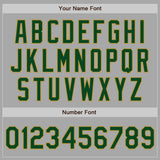 Custom Gray Green-Old Gold Bomber Full-Snap Varsity Letterman Jacket