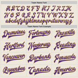 Custom Cream Purple-Old Gold Bomber Full-Snap Varsity Letterman Jacket