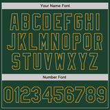 Custom Green Old Gold Bomber Varsity Letterman Zipper Jacket