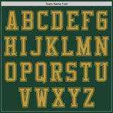 Custom Green Old Gold Bomber Varsity Letterman Zipper Jacket