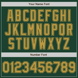 Custom Green Old Gold Bomber Varsity Letterman Zipper Jacket