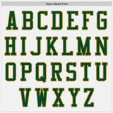 Custom White Green-Old Gold Bomber Varsity Letterman Two Tone Zipper Jacket