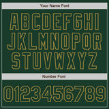 Custom Green Old Gold Bomber Full-Snap Varsity Letterman Hoodie Jacket