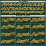 Custom Green Old Gold Bomber Full-Snap Varsity Letterman Hoodie Jacket