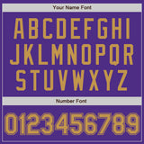 Custom Purple Old Gold Bomber Full-Snap Varsity Letterman Hoodie Jacket