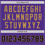 Custom Purple Black-Old Gold Bomber Full-Snap Varsity Letterman Two Tone Hoodie Jacket