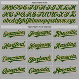 Custom Gray Green-Old Gold Bomber Full-Snap Varsity Letterman Two Tone Hoodie Jacket