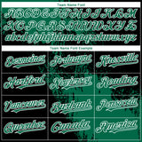 Custom Black Kelly Green-White Abstract Brush Stroke 3D Pattern Design Bomber Full-Snap Varsity Letterman Hoodie Jacket