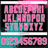 Custom Black Pink Teal-White Abstract Brush Stroke 3D Pattern Design Bomber Full-Snap Varsity Letterman Hoodie Jacket