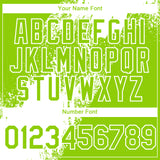 Custom Neon Green White Abstract Brush Stroke 3D Pattern Design Bomber Full-Snap Varsity Letterman Hoodie Jacket