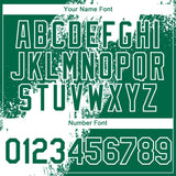 Custom Kelly Green White Abstract Brush Stroke 3D Pattern Design Bomber Full-Snap Varsity Letterman Hoodie Jacket